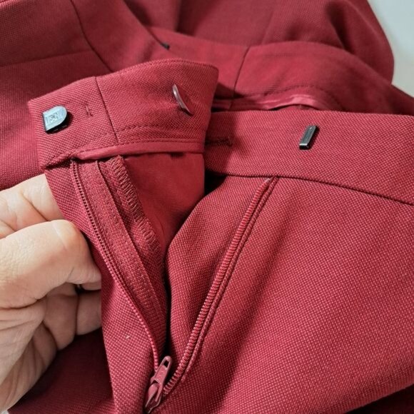 Escada Deep Red / Burgundy Wool Blend Straight‎ Leg Slacks 40 - Picture 11 of 13
